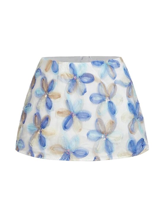 Wdirara Dresses & Skirts - 🌸 Wdirara Unity 3D Floral Sequin Mesh Mini Skirt NWT S